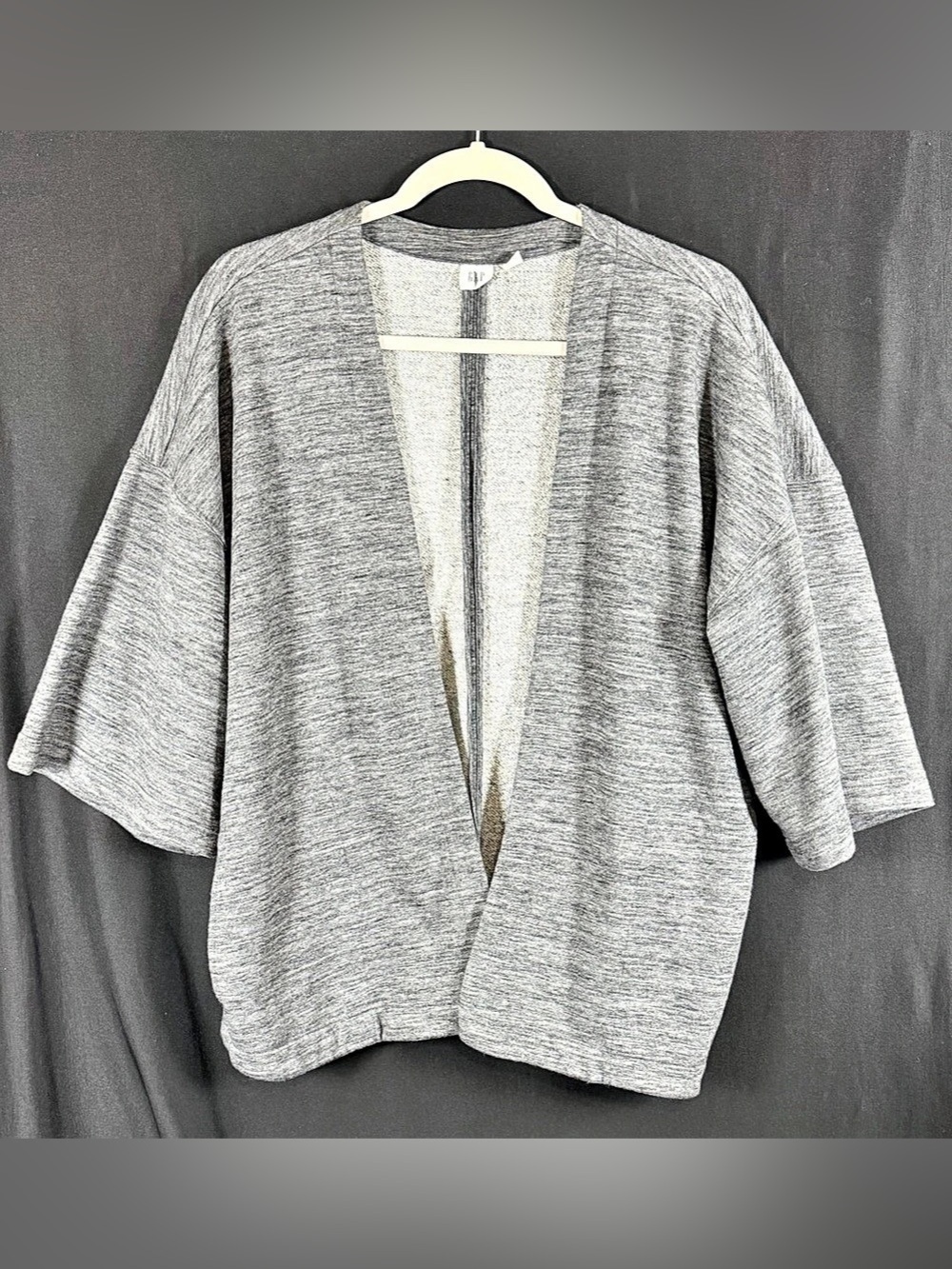 Gap French Terry Kimono Cardigan Gray XXS open front cozy outdoor lounge wear